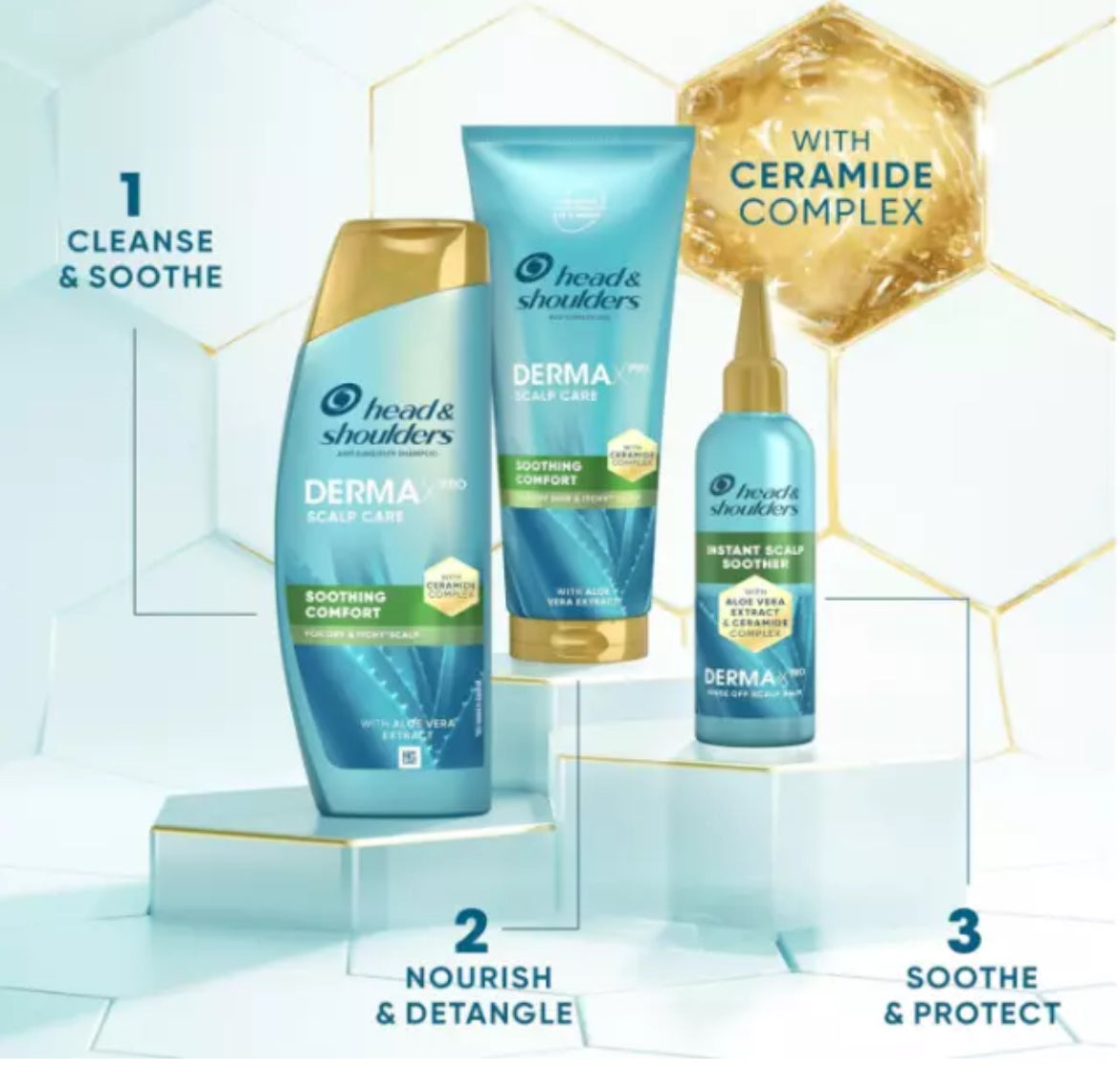 Head & Shoulders DERMAXPRO Anti Dandruff Shampoo & Conditioner Set + Scalp Treatment, Fight Dandruff, Itchy & Dry Scalp, with Aloe Vera & Vitamin E