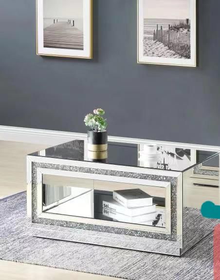 Crushed glass coffee table