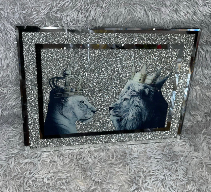 Bling King and Queen Lion chopping board