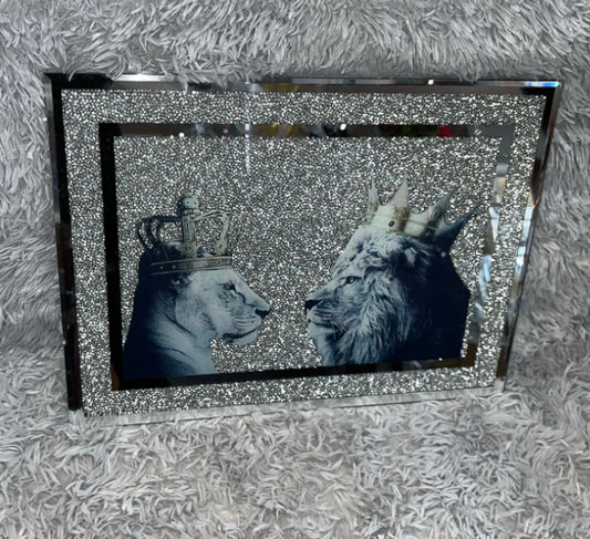 Bling King and Queen Lion chopping board