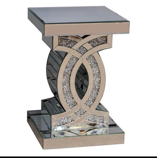 Crushed glass side table