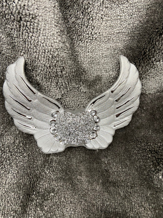 Crushed heart and wings shelf sitter