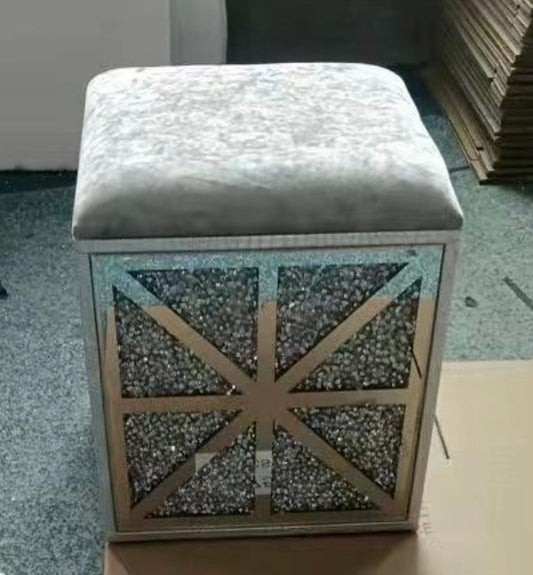 Crushed glass footstool / ottoman