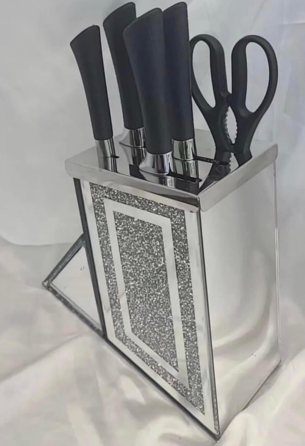 Crushed knife block