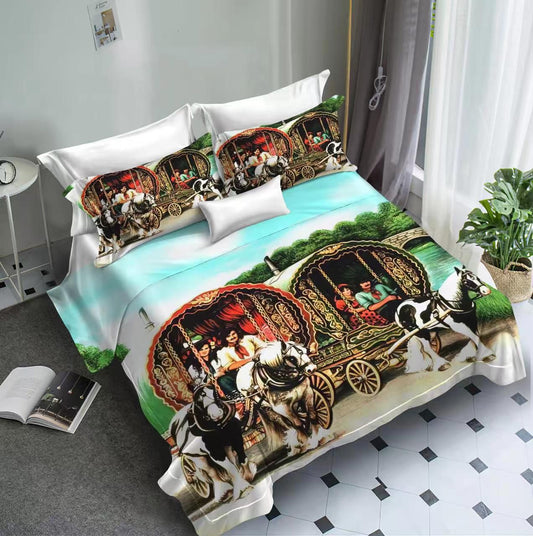 2 bow top and horse bedding- king size