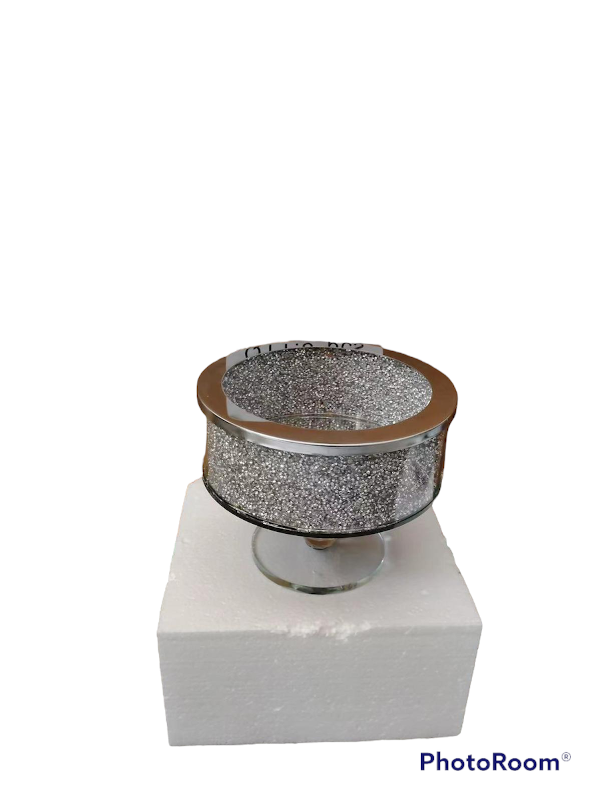 Bling crushed diamond round fruit bowl