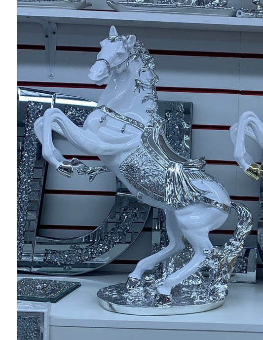 XL silver and white horse